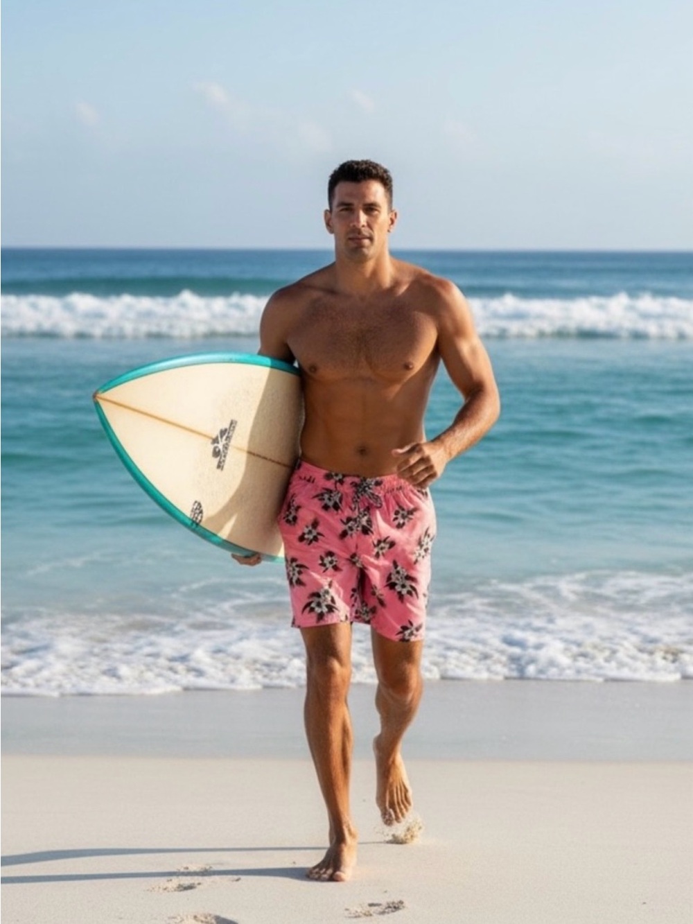 Hurley Men’s Pink Hibiscus Print Boardshorts - Picture 3 of 5